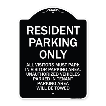 Parking Resident Parking Only Heavy-Gauge Aluminum Architectural Sign